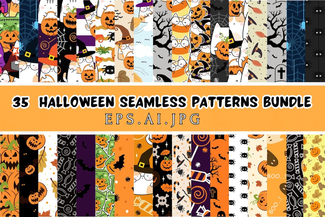 Halloween Digital Paper, Trick or Treat Scrapbook Papers, Boo Wallpaper ...