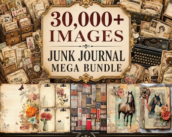 Vintage Junk Journal Printables: 30,000 Ephemera Bundle for Scrapbooking & Art Journaling