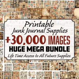Vintage Junk Journal Printables: 30,000 Ephemera Bundle for Scrapbooking & Art Journaling