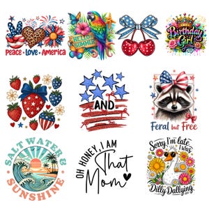 Pacote de PNG de Animais Sarcásticos: 10 designs fofos para camisetas, canecas, bolsas e artesanatos - Arte Digital Engraçada Arte Digital de Sublimação de Animais Fofos