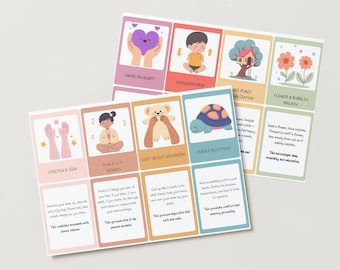 Tarjetas relajantes imprimibles para niños: Mindfulness y actividades sensoriales (descarga digital)