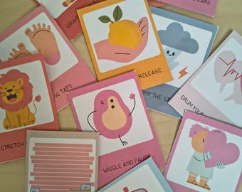 Feel & Move Cards: Printable Kids Activities for Emotional Awareness (Digital Download)