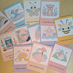 Printable Breathing Exercise Cards for Kids: Mindfulness, Yoga, SEL (A4/US Letter PDF)