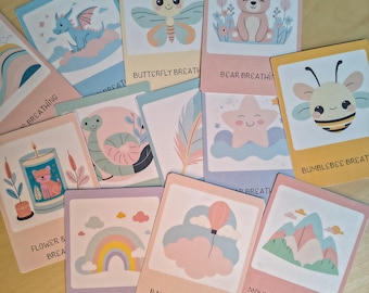 Printable Breathing Exercise Cards for Kids: Mindfulness, Yoga, SEL (A4/US Letter PDF)
