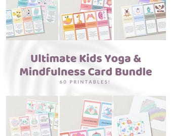 Kinder-Yoga- und Achtsamkeitskarten: 60 druckbare Aktivitäten (Digitaler Download)