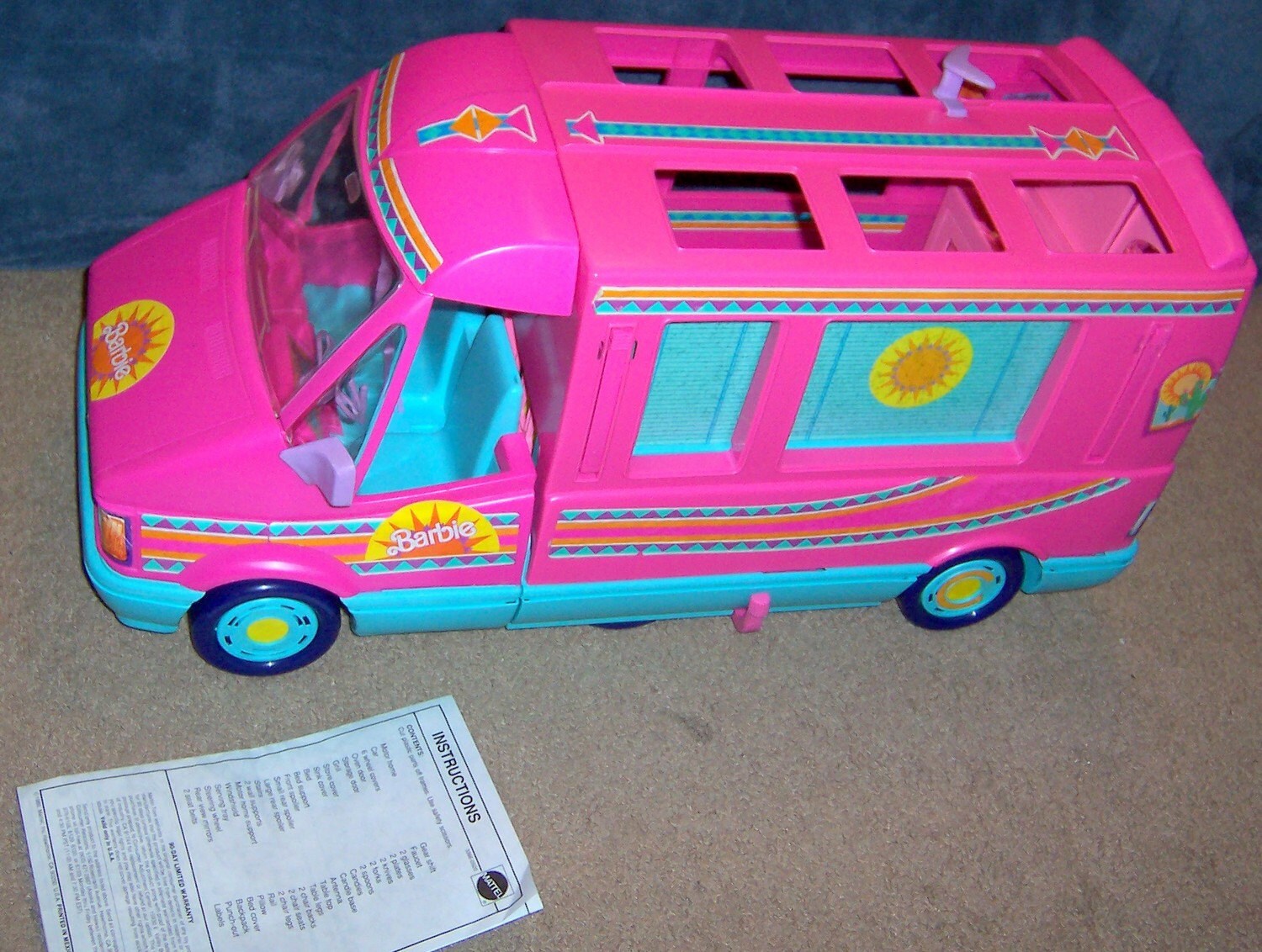 SALE Mattel 1988 Barbie Western Fun Motor Home RV Camper complete with instructions and accessories