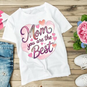 Rosa Muttertag PNG - Süßes Mama Design für Sublimation, T-Shirts, Tassen, Karten & personalisierte Geschenke, Muttertag Schleife Sublimation Download