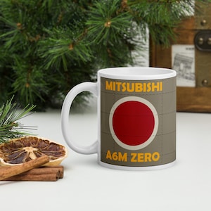 Mitsubishi Zero Beige White Glossy Mug