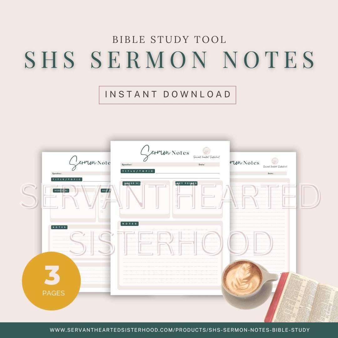 SHS Sermon Notes/bible Study (instant Download) - Etsy