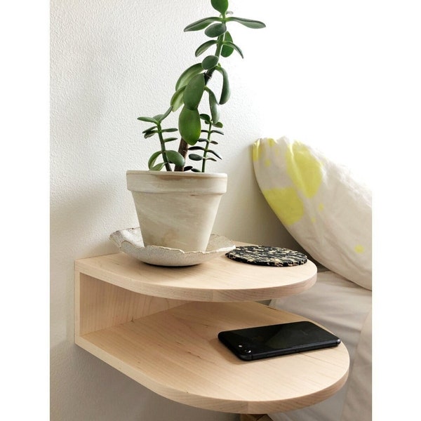 Floating Maple Nightstand multiple sizes