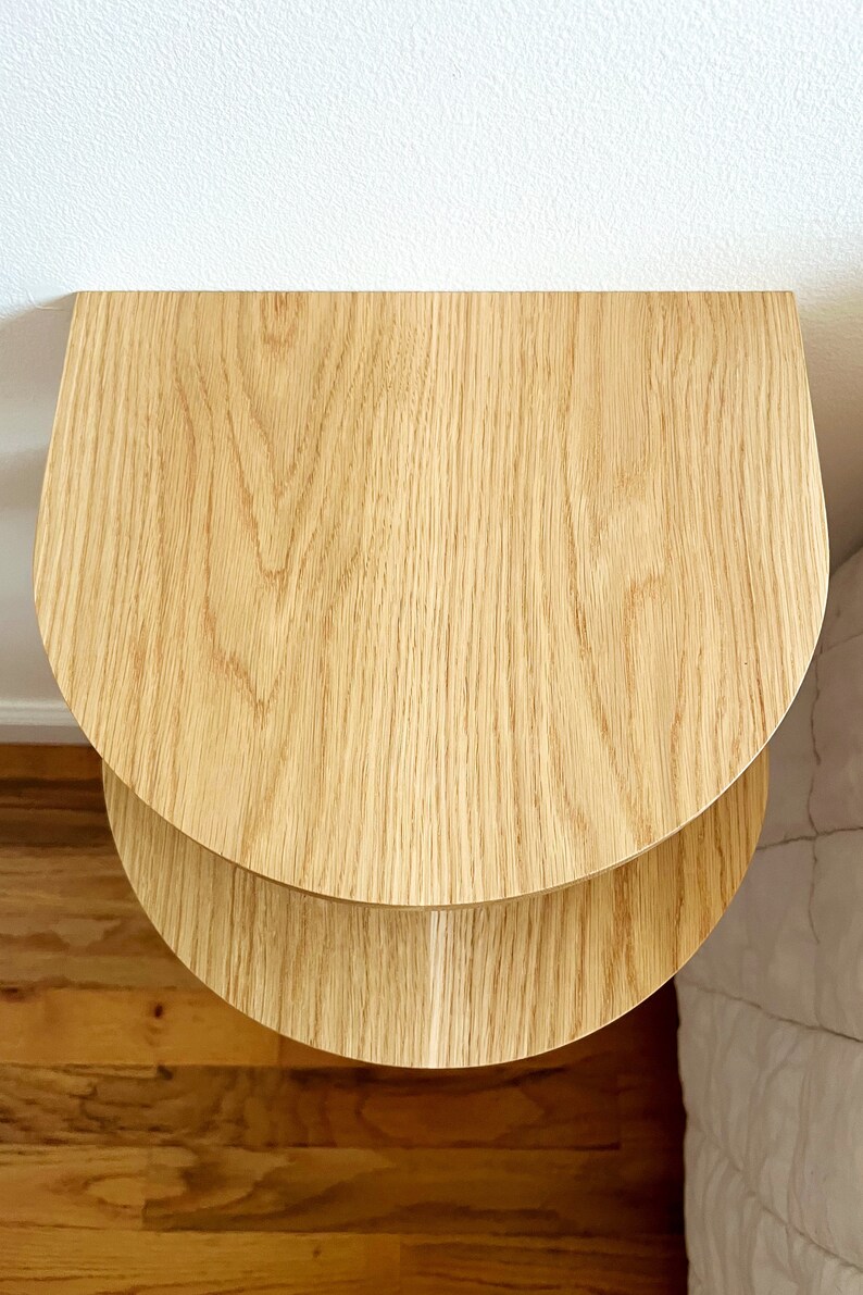 White Oak Floating Nightstand standard Size Etsy
