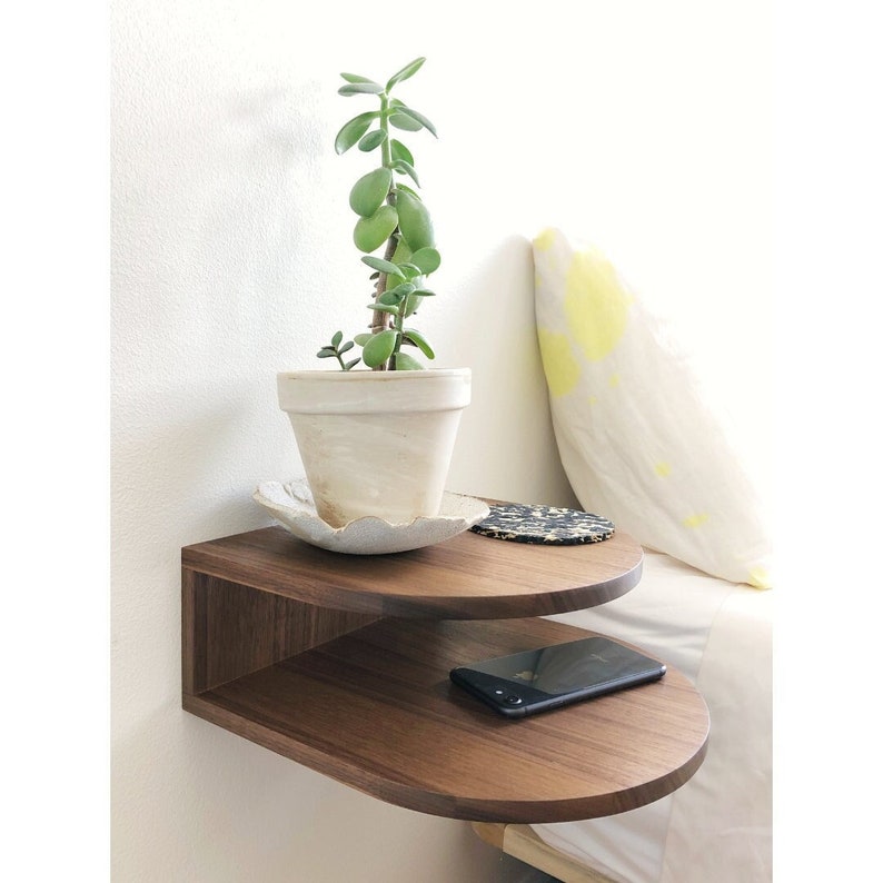 Floating Walnut Nightstand multiple sizes image 1