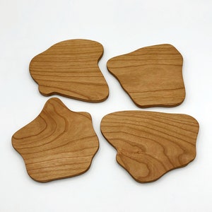 Coasters Modern design handmade in solid Cherry image 3