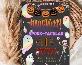 Editable Halloween Party Invitation Template: Spooktacular Night (5x7, Digital Download)