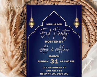 Editable Eid Party Invitation Template (5x7) (Digital Download)