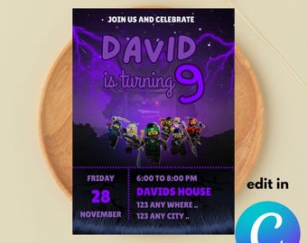 Ninja Birthday Invitation Template: Editable Kids Party (5x7) (Digital Download)