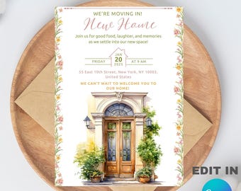 Editable housewarming Invitation Template (5x7) Digital Downloadable Product