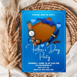Editable Happy Fathers day Invitation Template / Happy Fathers Day Dinner Invitation Template / Fathers Day Party Invitation Template