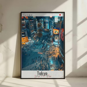 Poster dell'incrocio di Shibuya | Stampa artistica urbana di Tokyo - Decorazione murale giapponese - Opera d'arte con scene di strada