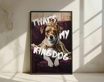 Funny Jack Russell Royal Portrait Print | King Dog Wall Art | Pet Humor Digital Poster
