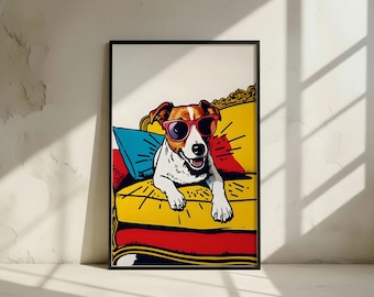 Pop Art Jack Russell Printable | Retro Comic Dog Wall Decor (Digital Download)