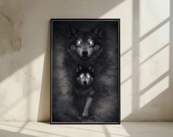 Wolf Spirit Animal Art Print | Dark Fantasy Poster (Digital Download)