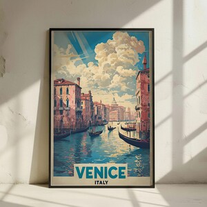 Venice Travel Print | Venice Wall Art - Italy Travel Poster & Decor, Popular Wall Art, Perfect Birthday Gift for Travelers - Gondolas Art