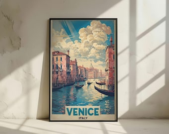 Venice Grand Canal Print: Vintage Italy Travel Poster (Digital Download)