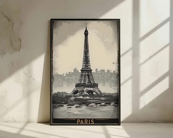 Póster de la Torre Eiffel: Arte mural parisino, decoración francesa (descarga digital)