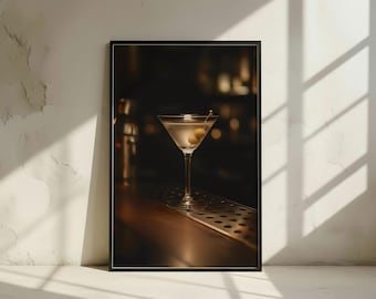 Martini Cocktail Print | Bar Decor | Mixology Art | Digital Download