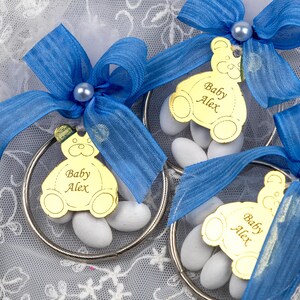Bomboniera personalizzata per baby shower con caramelle alle mandorle e orsetto di peluche, regalo di caramelle fatto a mano a forma di orsetto di peluche, regali per il primo compleanno, regalo di benvenuto per neonati, bomboniera per feste
