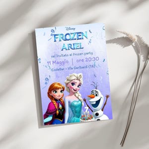 Invito compleanno tema Frozen personalizzabile -Elsa,Anna e OLaf | Pdf digitale