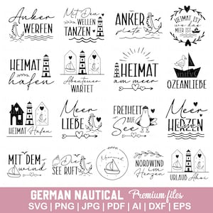German Nautical svg, German sayings svg, Moin svg, Meer svg, Plotterdatei svg, Plotterdatei meer