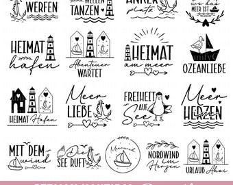 Svg náutico alemán, refranes alemanes Svg, Moin Svg, Meer Svg, Plotterdatei Svg, Plotterdatei meer