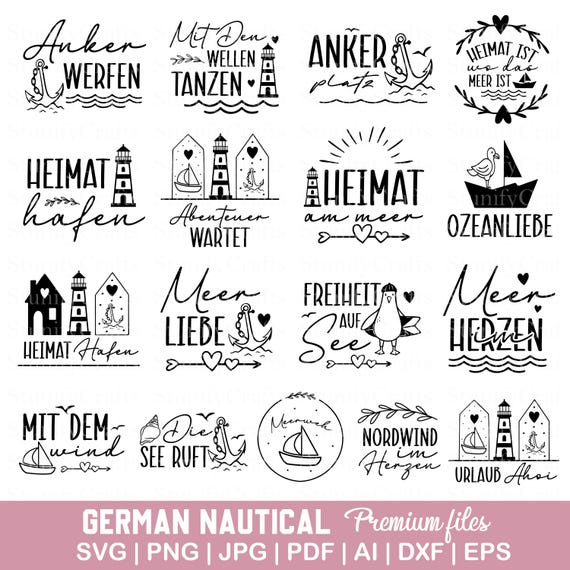 German Nautical svg, German sayings svg, Moin svg, Meer svg, Plotterdatei svg, Plotterdatei meer