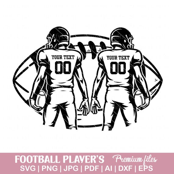 Two football players svg, Personalized football name svg, American football players svg, Football season svg, Gameday svg, football shirt
