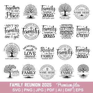 Family reunion 2025 svg, Family reunion tree split monogram svg, Our roots run deep svg, Family reunion shirt svg, Family reunion png