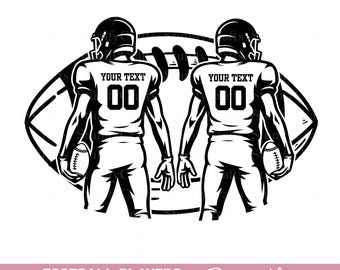 Two football players svg, Personalized football name svg, American football players svg, Football season svg, Gameday svg, football shirt