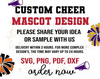 Custom Cheer Team Mascot Design (svg, png, pdf, dxf)