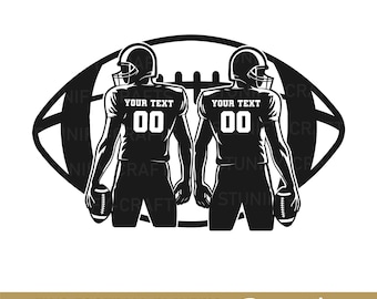 Custom Two football players svg, Personalized football name shirt, American football players svg, Football season svg, Gameday svg
