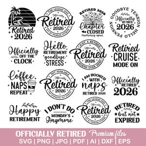 officially retired
retirement shirt svg
retirement quotes
not my problem svg
retirement party svg
hello pension svg
legend has retired
retired life svg
retired tshirt svg
retired png
retired svg
retired 2026 svg
retired 2026 png