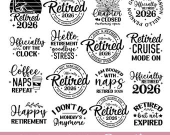 Officially retired 2026 svg bundle, Retirement quotes svg, Legend has retired svg, Funny retirement svg, Retirement shirt svg