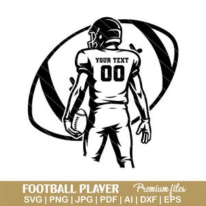 Custom football player svg, Personalized football team name svg, Kids football shirt svg, Football season svg, American football player