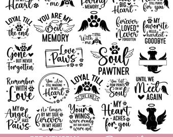 Pet memorial svg, Angel wings svg, Pet remembrance svg, In loving memory svg, Pet in heaven svg, Soul pawtner, Dog lover svg, Pet lover svg
