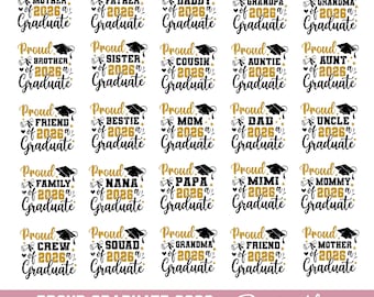 Proud Graduate 2026 svg, Proud Graduation family name svg, Graduation 2026 svg bundle, Graduation shirt svg, Senior family 2026 svg