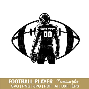 Custom American football player svg, Custom football shirt svg, Personalized football name svg, Football season svg, One football player svg