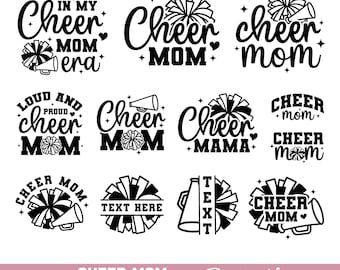 Cheer mom svg bundle, Cheer mom shirt svg, Proud cheer mom svg, Cheer mom life png, Cheerleading svg