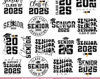 Senior 2025 svg bundle Senior class of 2025 svg, Graduation 2025 svg, Graduation shirt svg, High school spirit svg, Cricut files