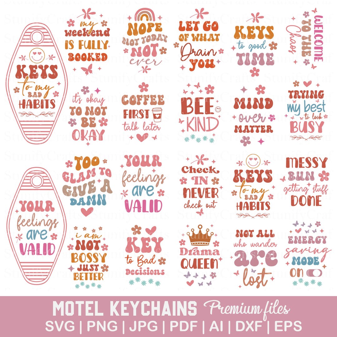 Motel Keychain Svg, Retro Motel Keychain Svg Png, Hotel Keychain Svg ...
