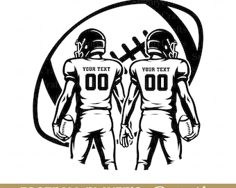Personalized Two football players svg, Custom football team name svg, American football players svg, Football season svg, football shirt svg